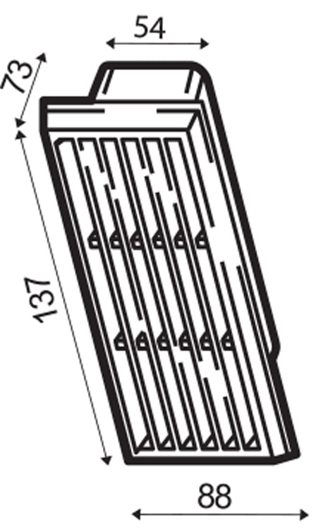 Lüftungsgitter mit Rückstauklappe, weiß 110×54 mm