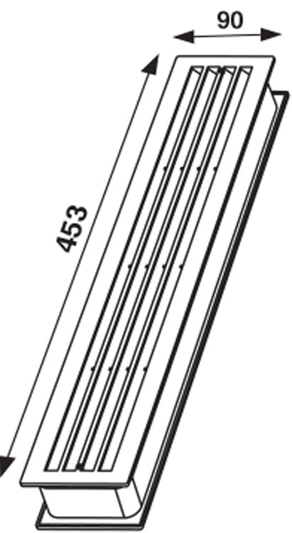 Türgitter, zweiteilig Kunststoff weiß 453×90 mm