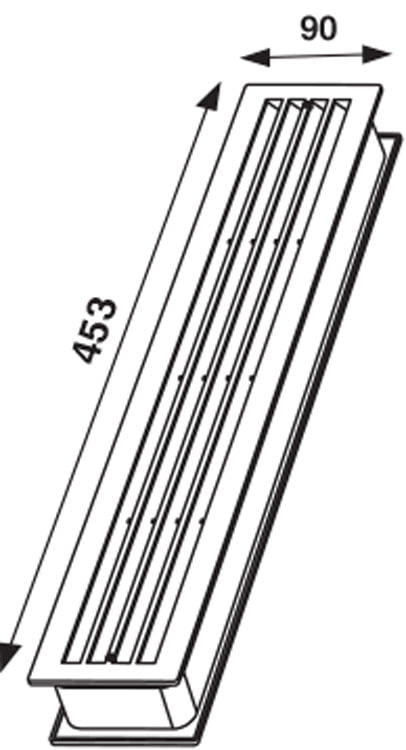 Türgitter, zweiteilig Kunststoff limba 453×90 mm