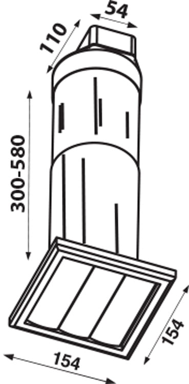 Abluft-Mauerkasten mit Verschlussklappe – Ø100mm/110x54mm