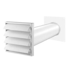 Abluft-Mauerkasten mit Verschluss-/Rückstauklappe – Ø100 mm